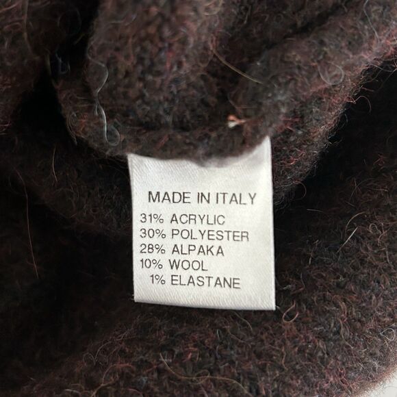Bartolini Sweater Womens Large Alpaca Wool Blend Two Tone V Neck Made In Italy - Picture 7 of 9
